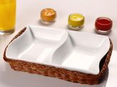 Petisqueira Ratangular em Porcelana 1 Peça