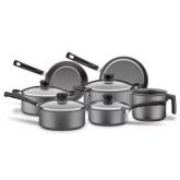 Conjunto de Panelas Alumínio com 7 Peças Cinza Versalhes - T